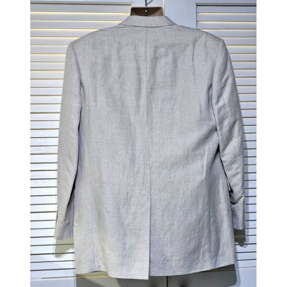 NWT Perry Ellis Men Ivory Herringbone Linen Blend Blazer Tailored Sz 44 Reg 2760 - Picture 11 of 15